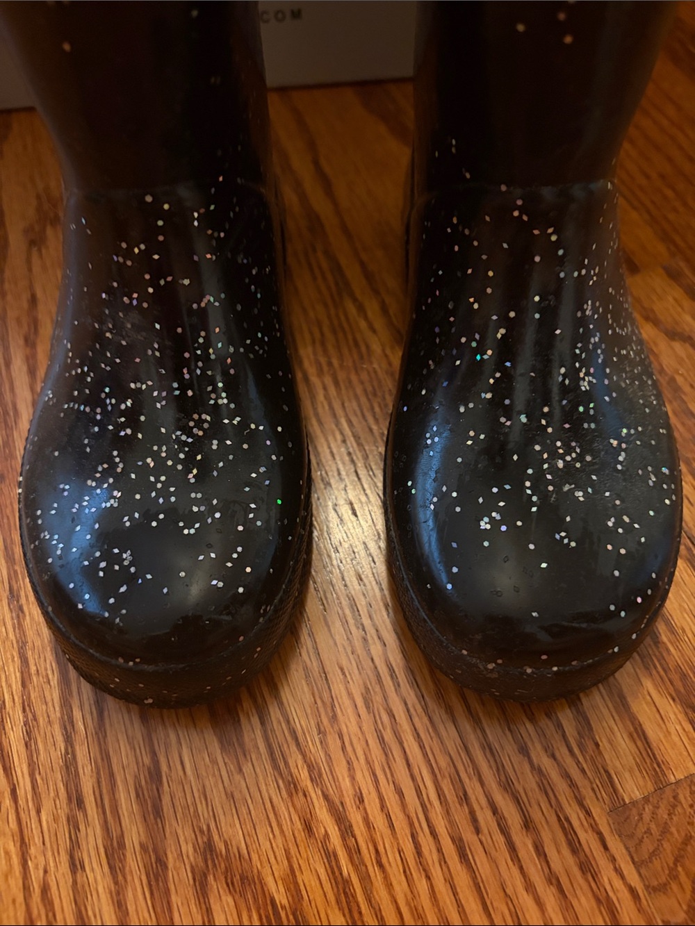 Hunter Kids Black Glitter Splash Rain Boots sz 12 - Picture 2 of 12